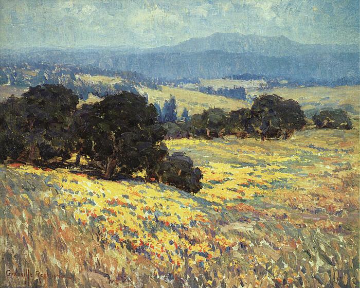 Granville Redmond California Oaks and Poppies oil painting image